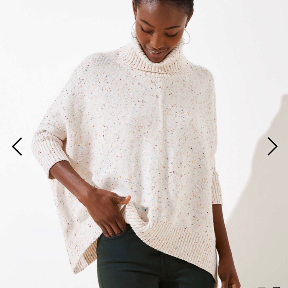 Large - NWT Loft Cowl Neck Poncho Style Sweater